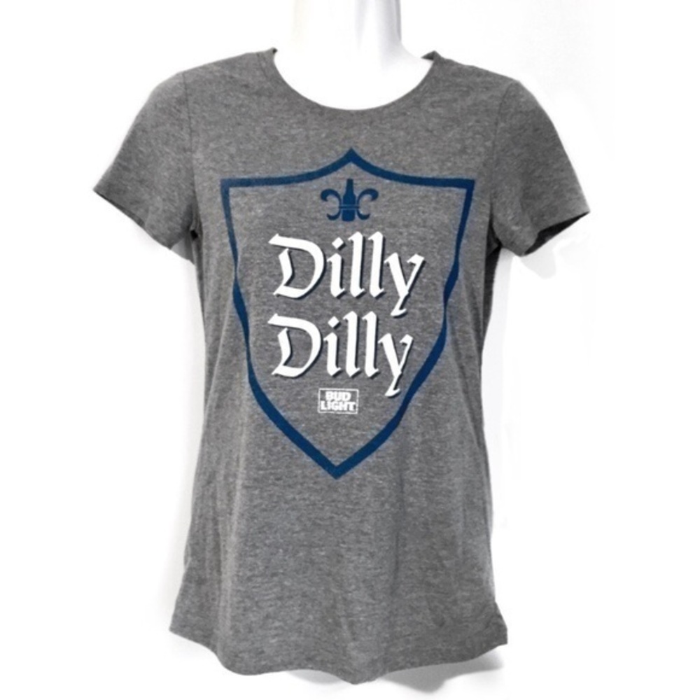 NWOT Gray Bud Light Dilly Dilly Beer Commercial Ad Graphic Tee T Shirt New